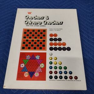 Warner Bros. Checkers & Chinese Checkers Game Set - Red, Green, Black, White